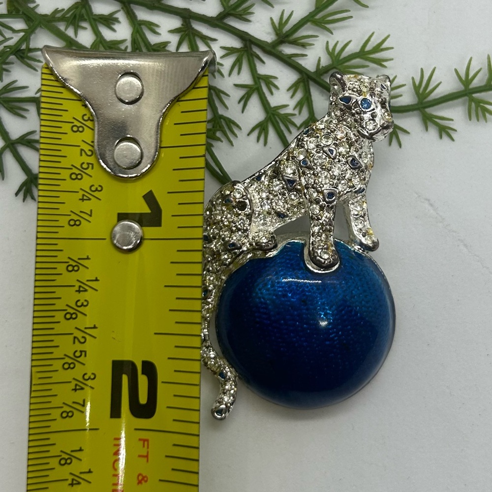 Vintage Napier Blue Jaguar Brooch - Picture 5 of 5